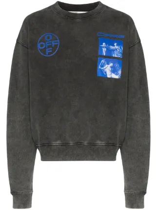 Off White Pullover Mit Logo Print Farfetch