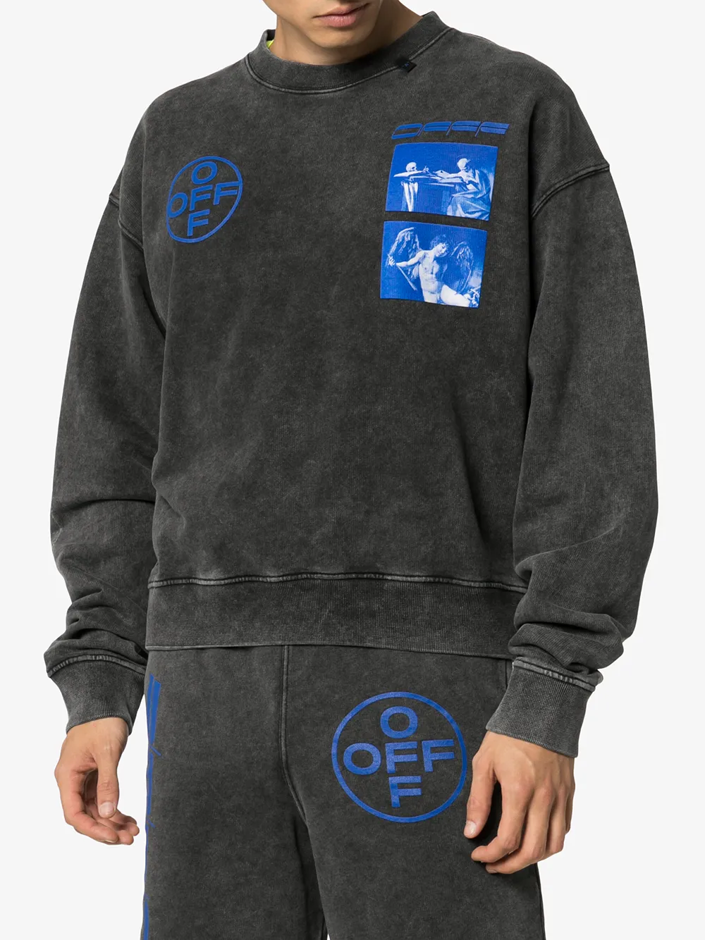 Off White Pullover Mit Logo Print Farfetch