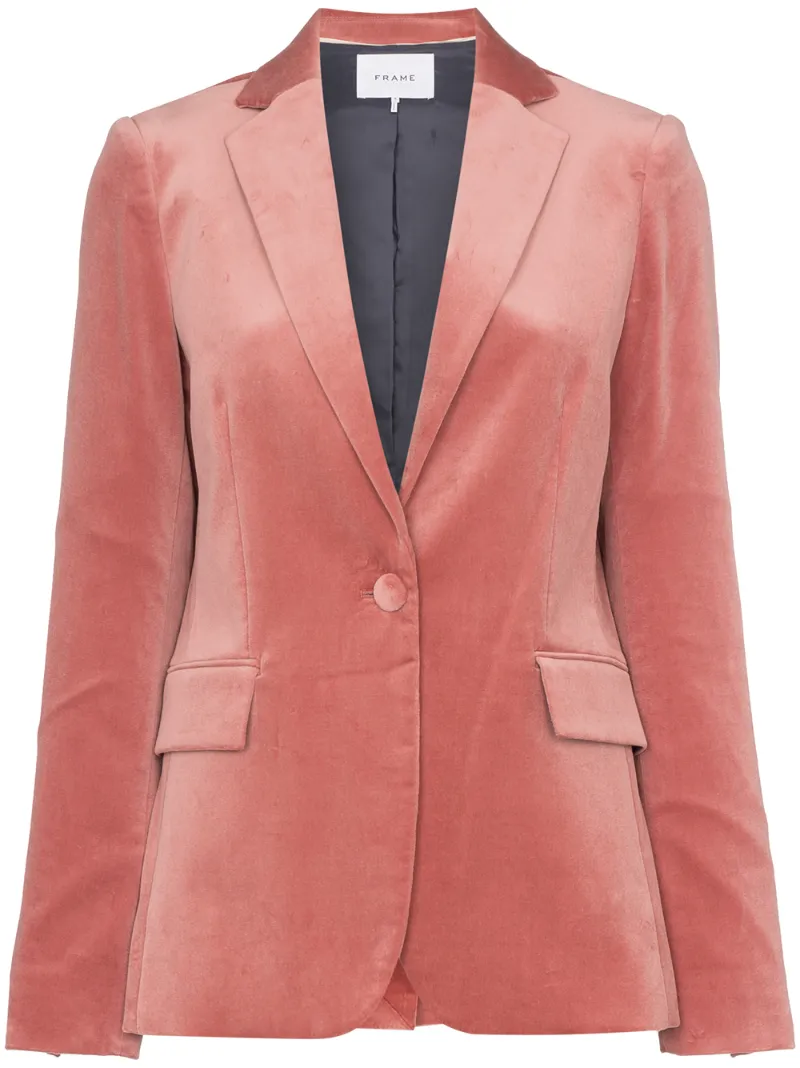 Frame Blazers FRAME SINGLE-BREASTED BLAZER JACKET - PINK