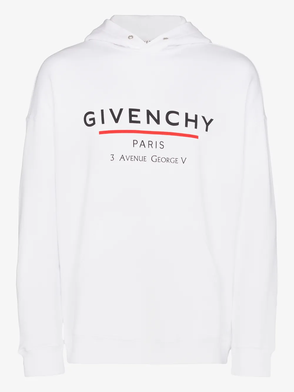 GIVENCHY ADDRESS LOGO PRINT HOODIE,BMJ05430AF14143750