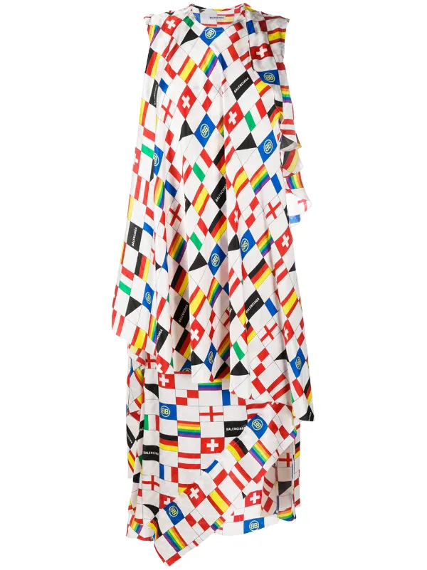 Balenciaga print dress discount