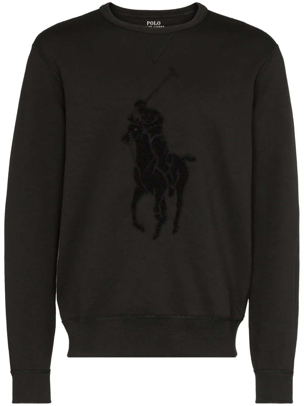 Black polo hoodie white horse on sale