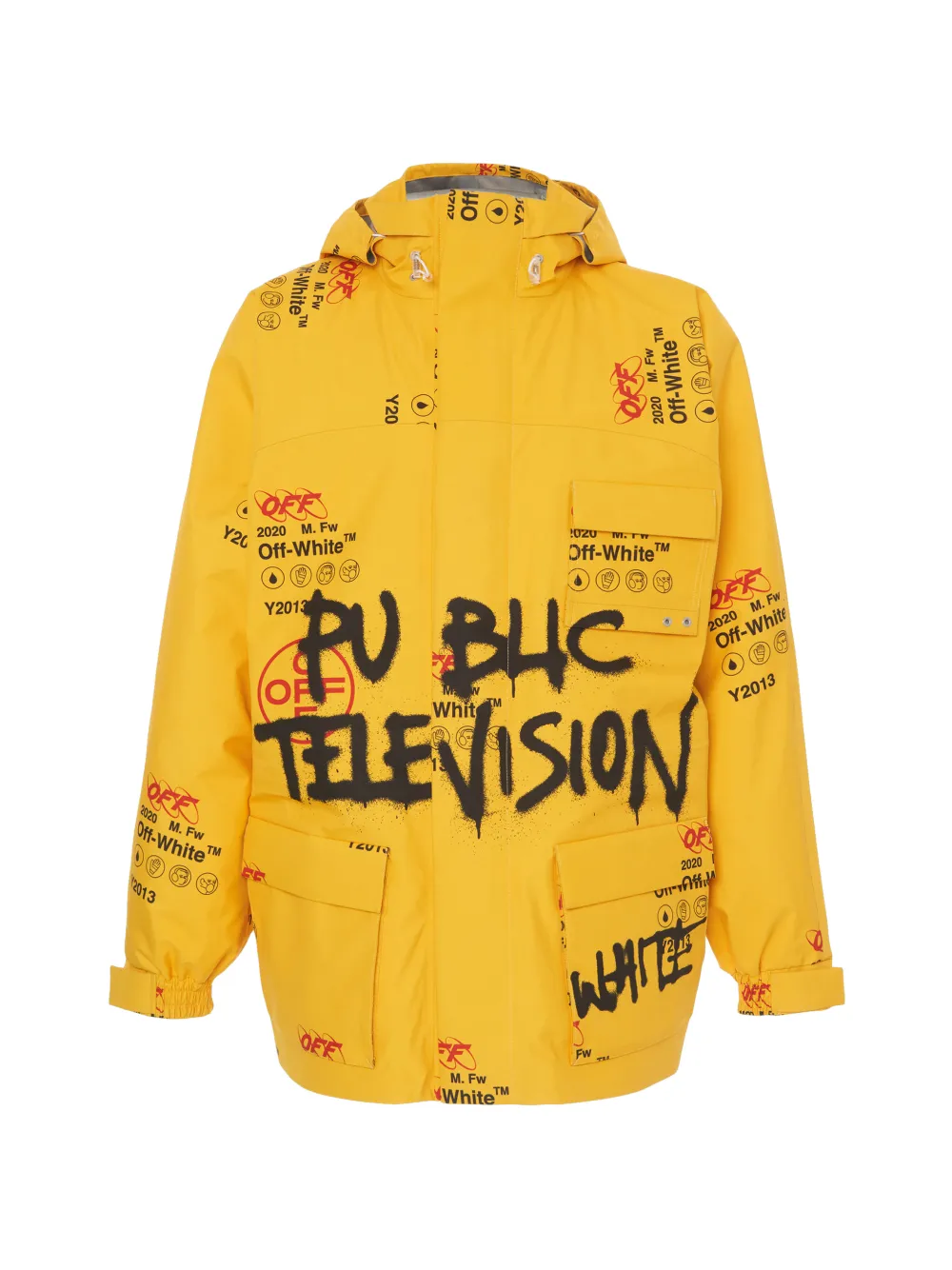 OFF-WHITE LOGO PRINT GORE-TEX JACKET,OMEA188F19E35021608814143984