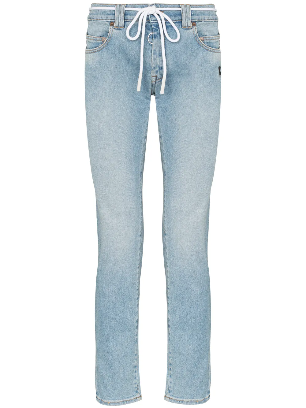 фото Off-white джинсы с принтом в диагональную полоску