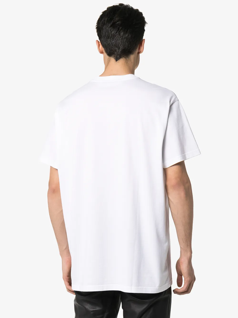 GIVENCHY GIVENCHY MENS WHITE ADDRESS LOGO T-SHIRT,BM70U2300214144004