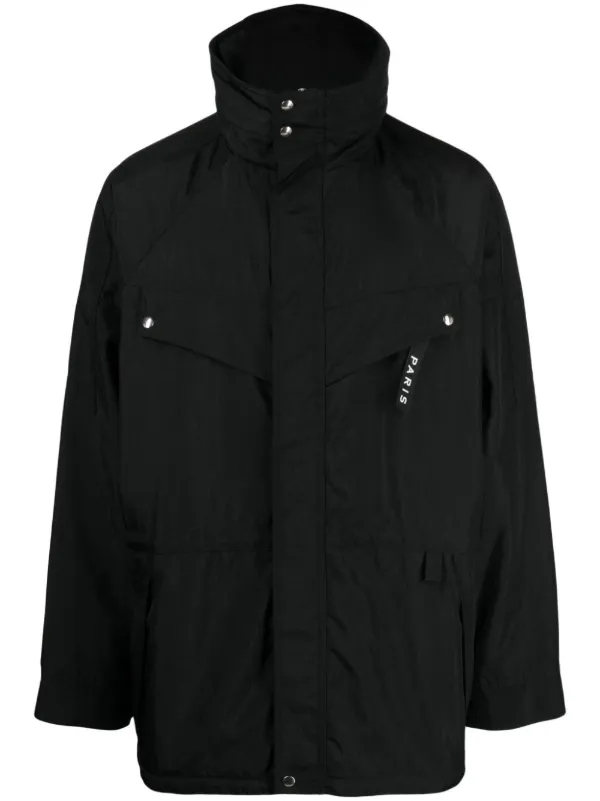ブルゾン Givenchy Parka In Cotone Tecnico Stampa Givenchy Paris Parka in cotton with GIVENCHY Stamp print in - khaki