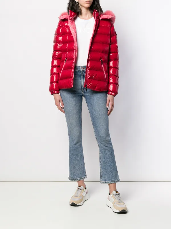 red moncler with fur
