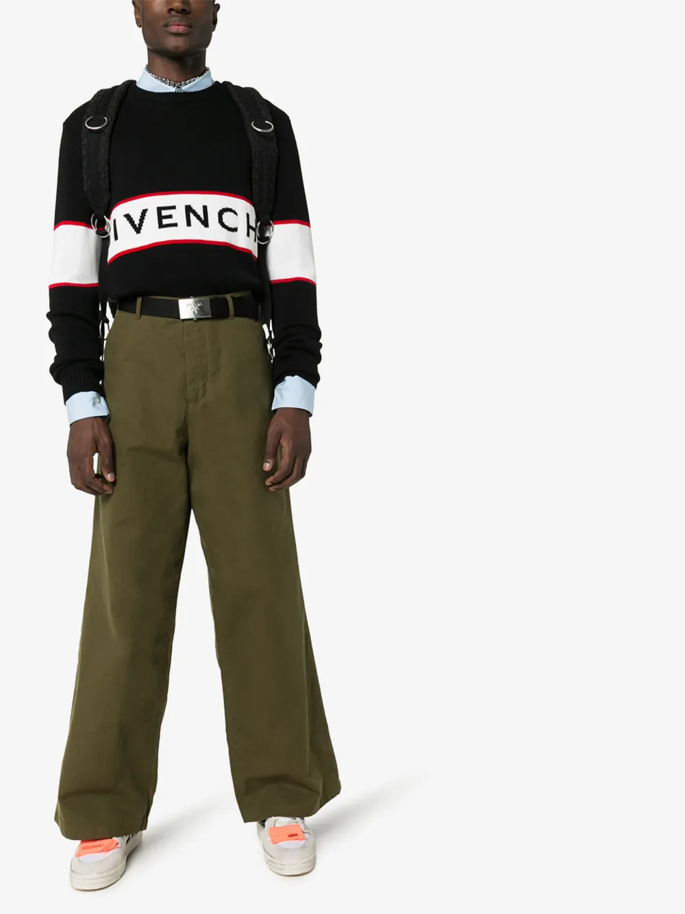 GIVENCHY GIVENCHY LOGO INTARSIA KNIT SWEATER,BM900G400M14144030