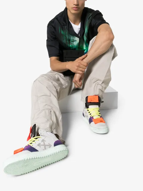 Off-White White Men's White & Multicolor Off-Court High Tops