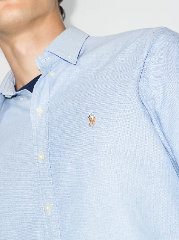 Polo Ralph Lauren Logo Embroidered Classic Shirt in Blue for Men