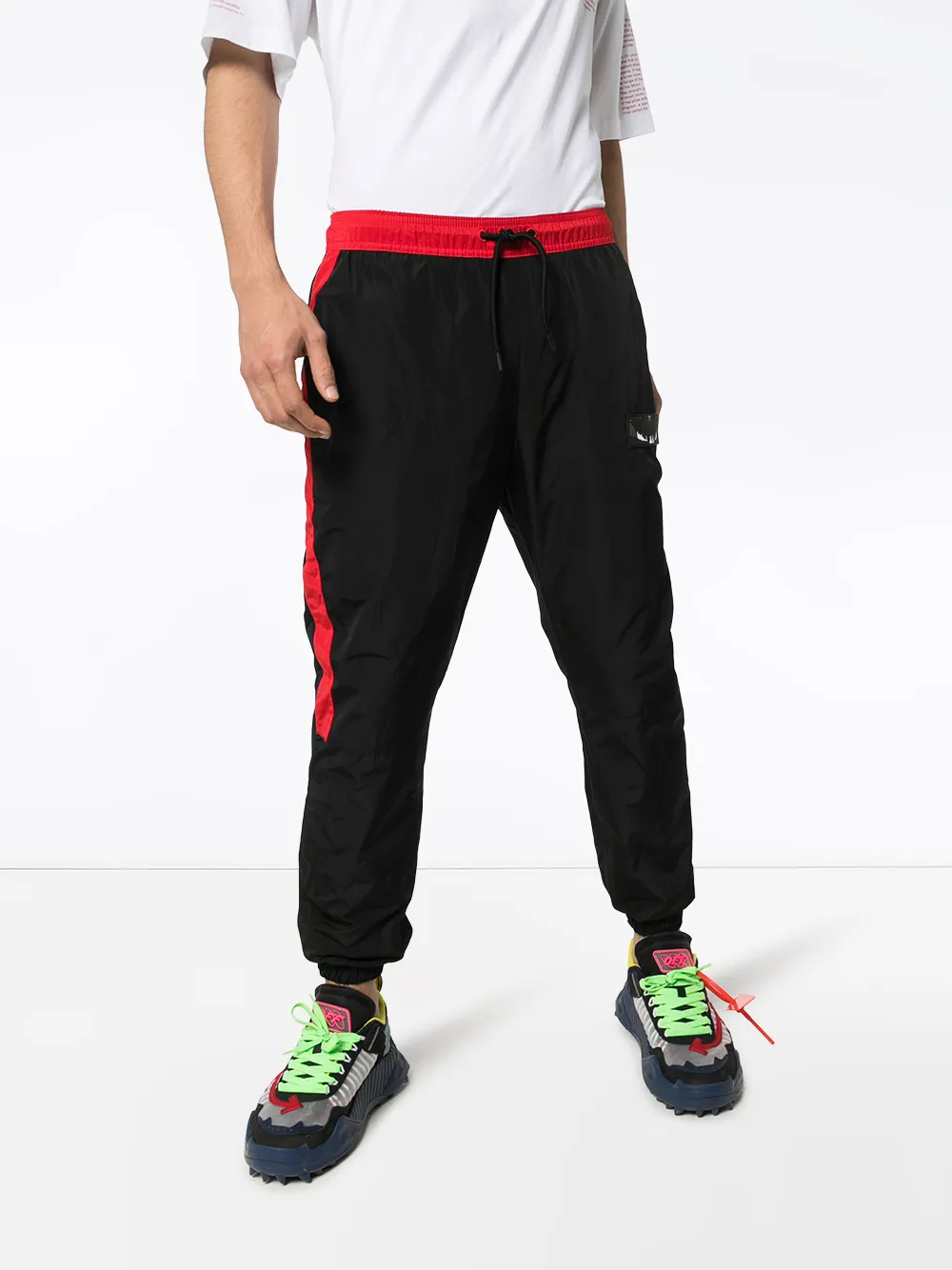 COUNTY OF MILAN Joggingbroek met patch Zwart