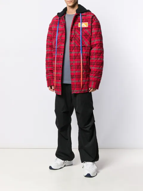 off white padded flannel jacket