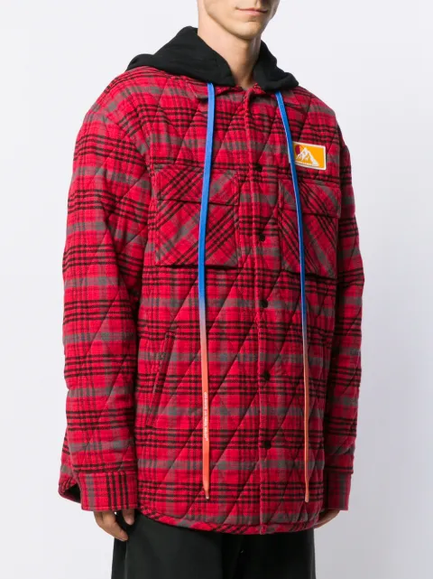 off white padded flannel jacket