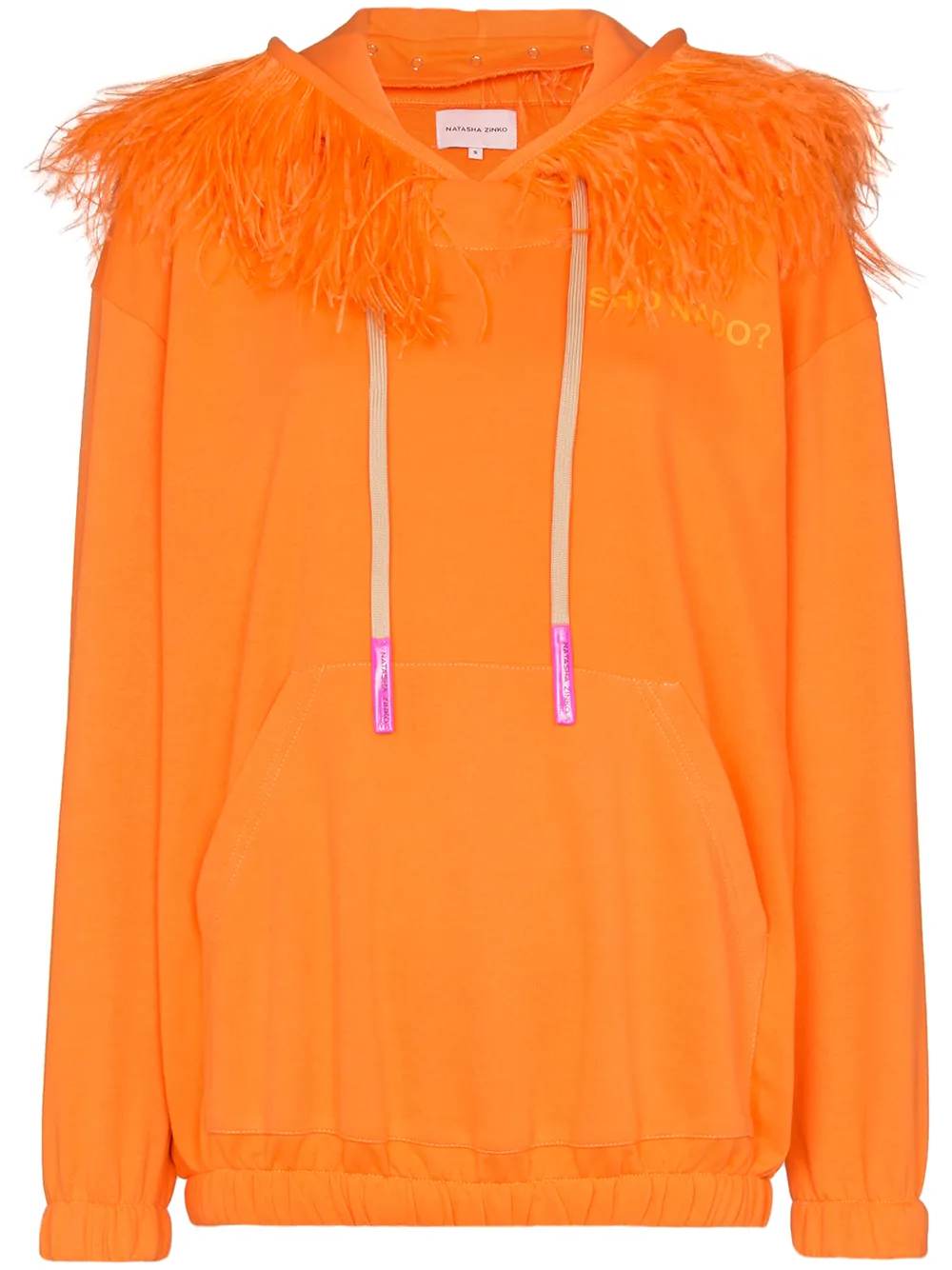 Natasha Zinko Tops feather trimmed hoodie