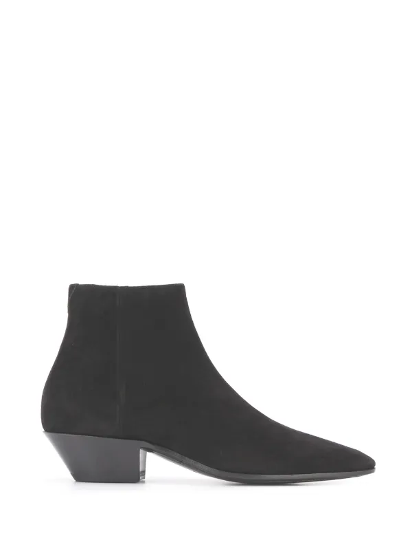 saint laurent black suede ankle boots
