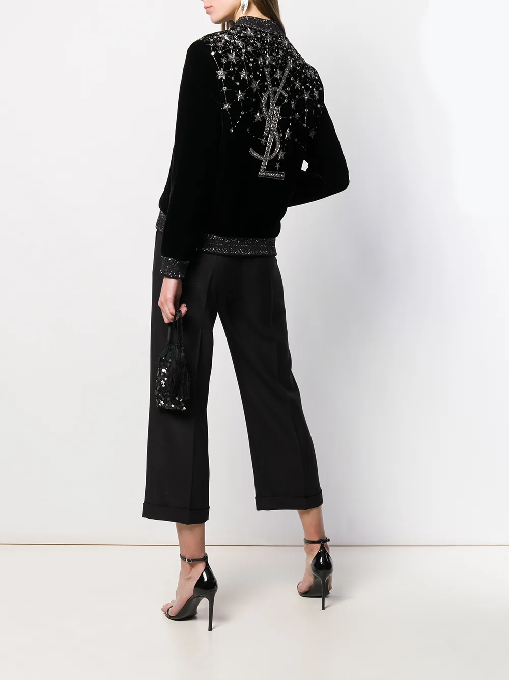 Image 2 of Saint Laurent crystal-embroidered bomber jacket