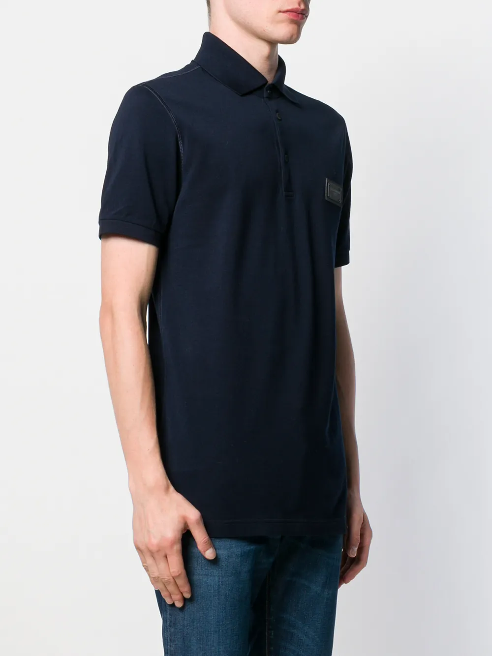  Dolce & Gabbana Poloshirt Mit Logo Patch   Blau 