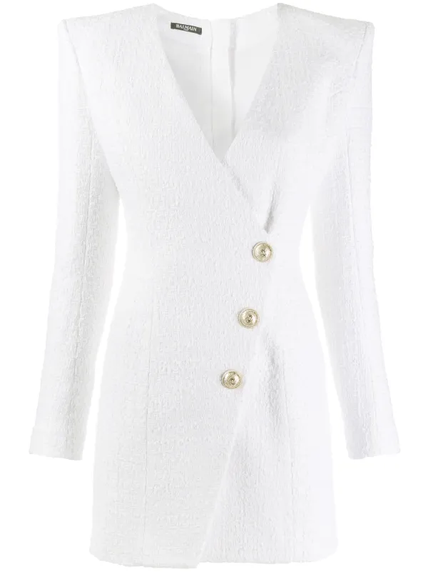 balmain white dress