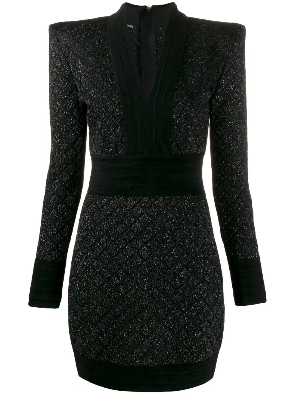 balmain glitter dress