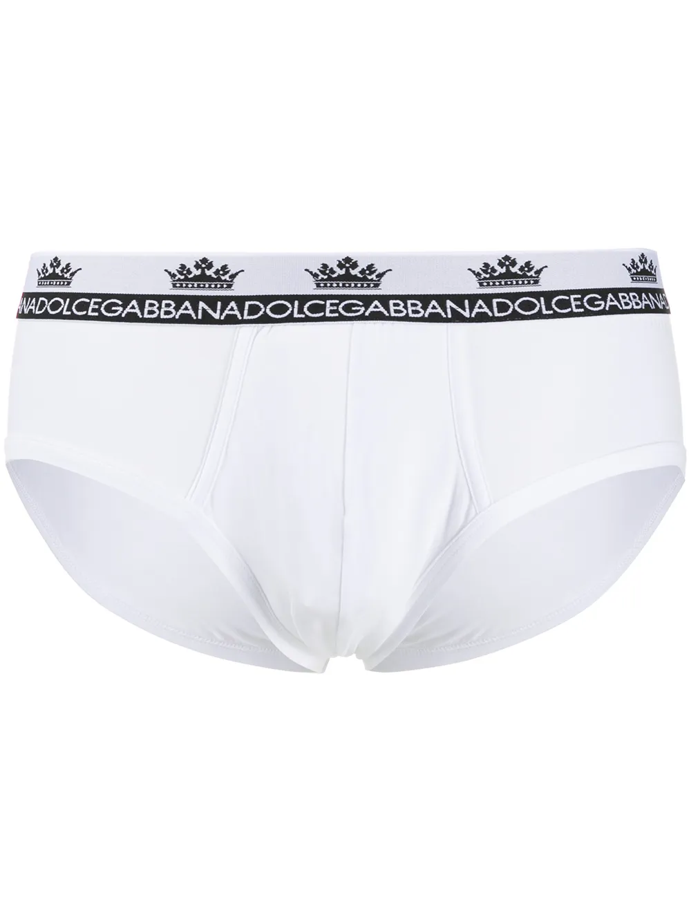 Dolce Gabbana Contrasting Crown And Brand Logo Briefs Farfetch
