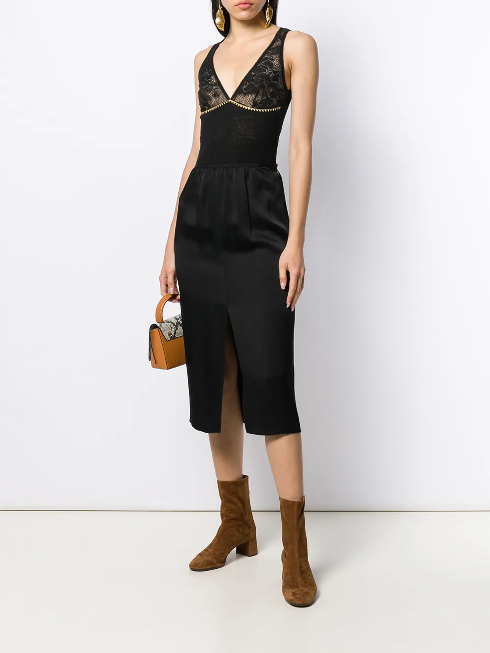 Forte Tanktop met kant Zwart
