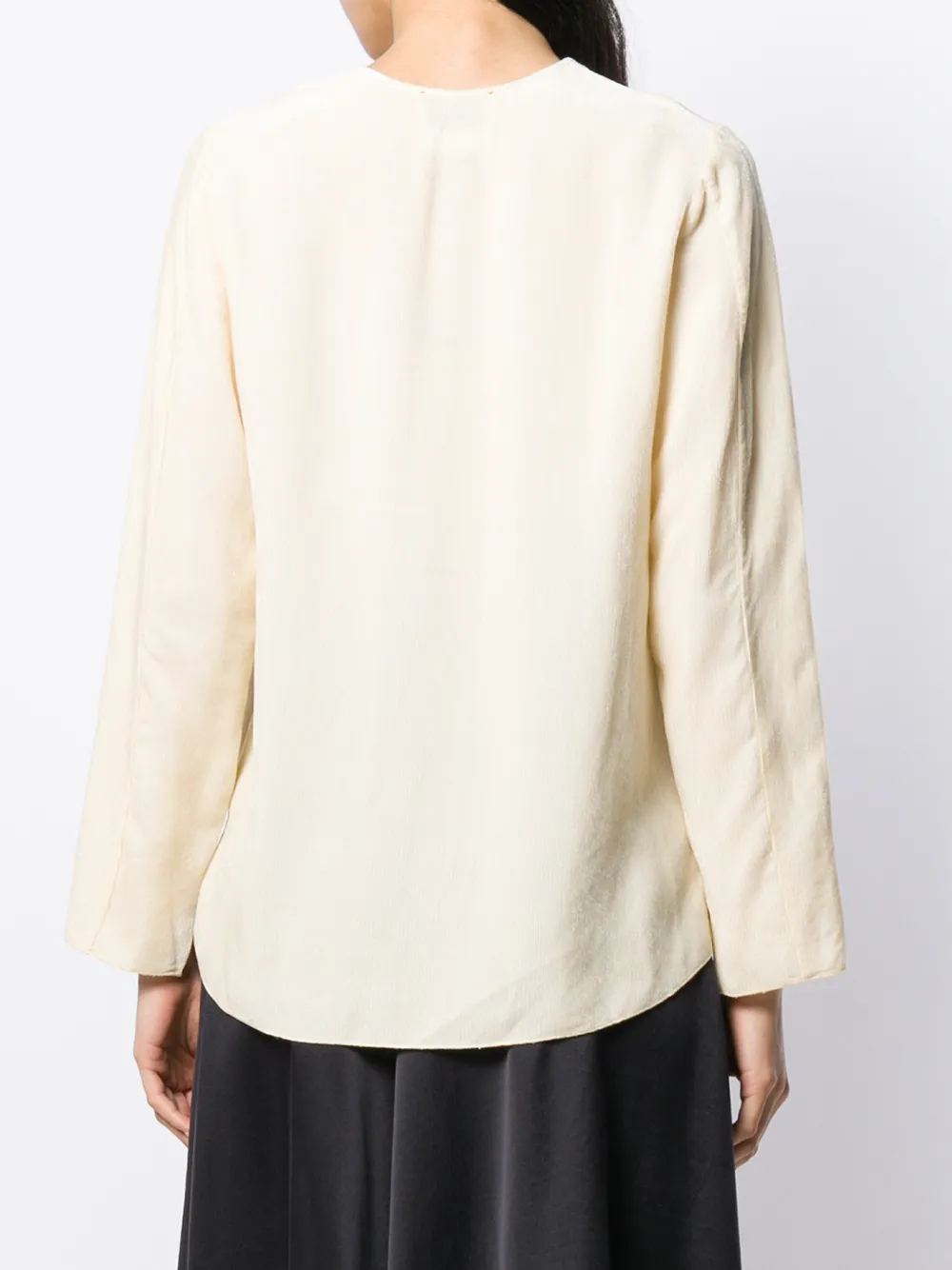 Forte Geribbelde blouse Wit