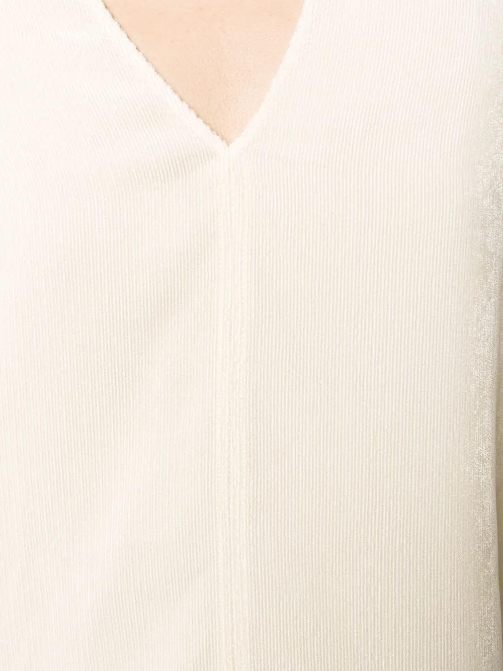 Forte Geribbelde blouse Wit