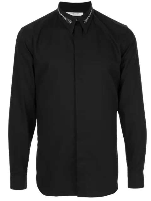 Givenchy logo collar slim-fit shirt