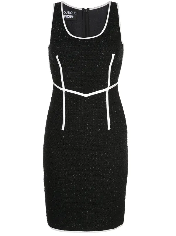 fitted black dress knee length