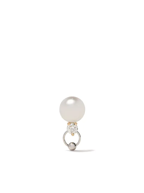 Delfina Delettrez 18kt white and yellow gold Two in One diamond earring