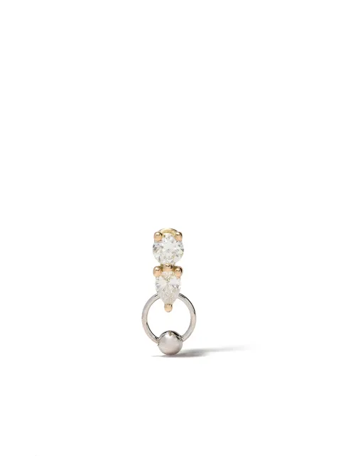 Delfina Delettrez 18kt white and yellow gold Two in One diamond earring