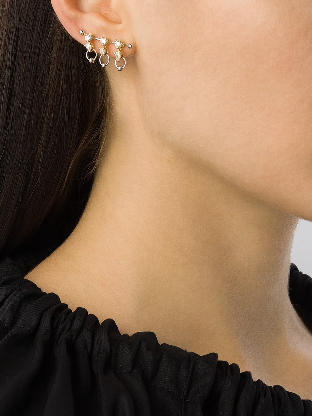 Delfina Delettrez 18kt geel- en witgouden oorbellen - YELLOW GOLD/WHITE GOLD