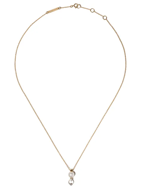 Delfina Delettrez collar dos en uno en oro amarillo y oro blanco de 18kt con diamantes