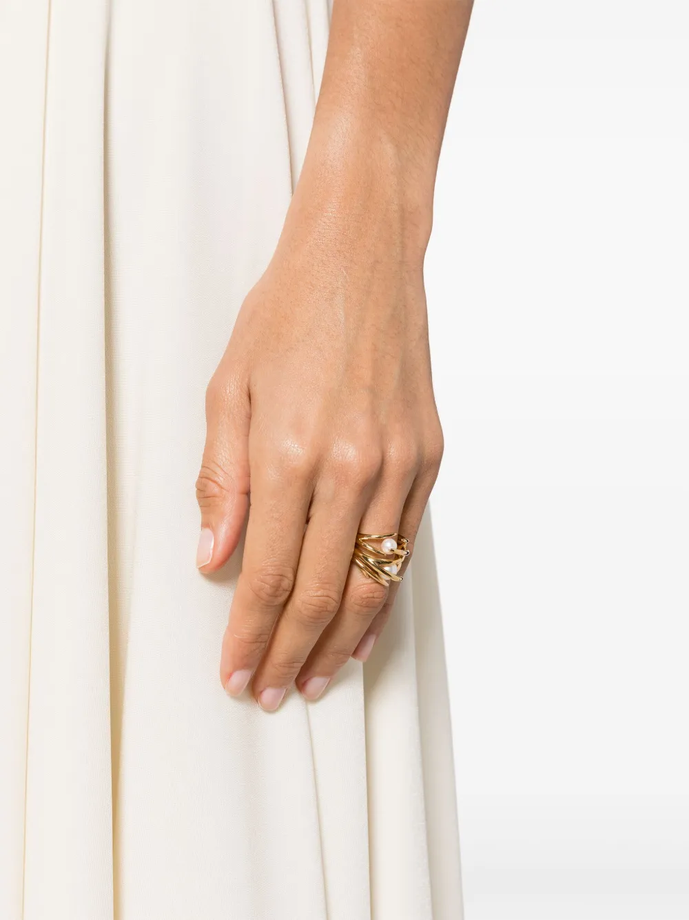 Shop Shaun Leane Cherry Blossom Pearl Ring In Gold