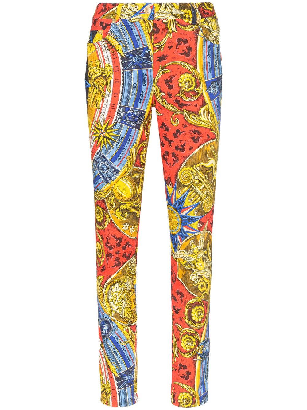 Greek Gods print skinny jeans