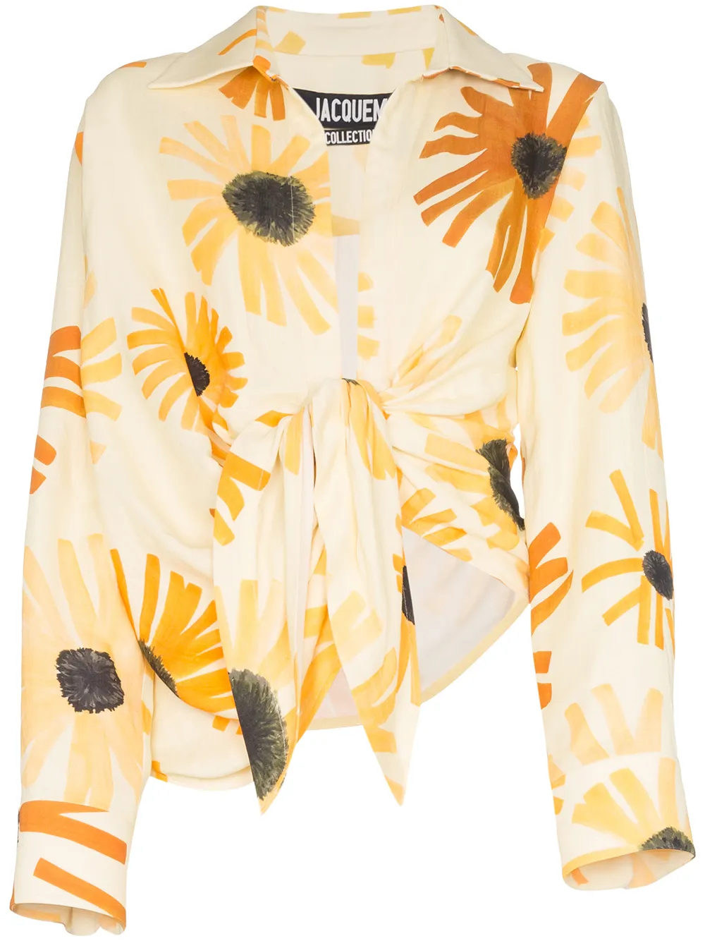 Jacquemus T-shirts floral print tie-waist shirt