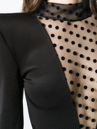 方肩半透明衬里连衣裙