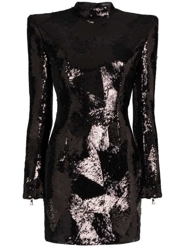 balmain sequin mini dress