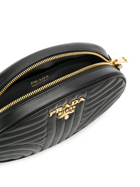 Prada oval diagramme leather crossbody clearance