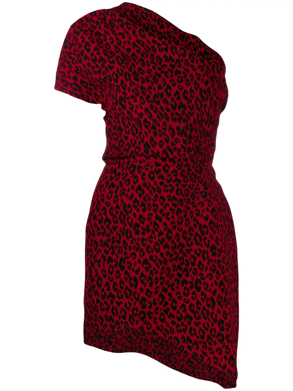 leopard one shoulder dress