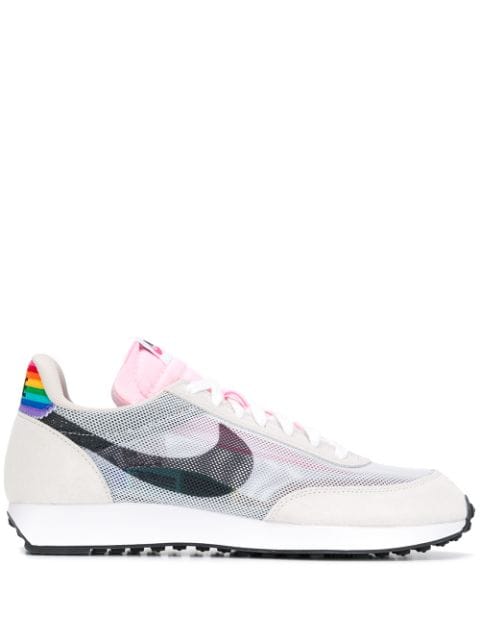 white Nike rainbow detail mesh sneakers 