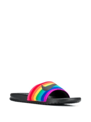 rainbow nike slides