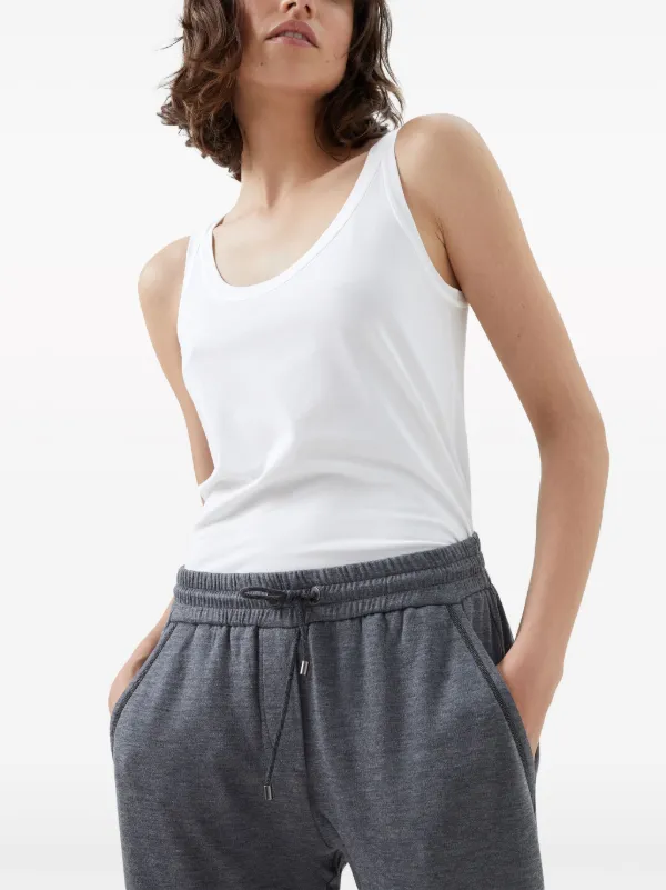 Brunello Cucinelli Monili-trim cotton-silk Blend Track Pants
