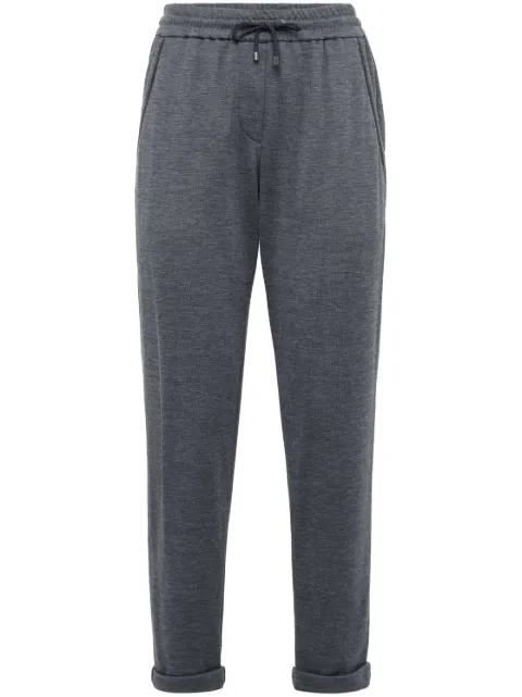 Brunello Cucinelli Monili-trim cotton-silk blend track pants