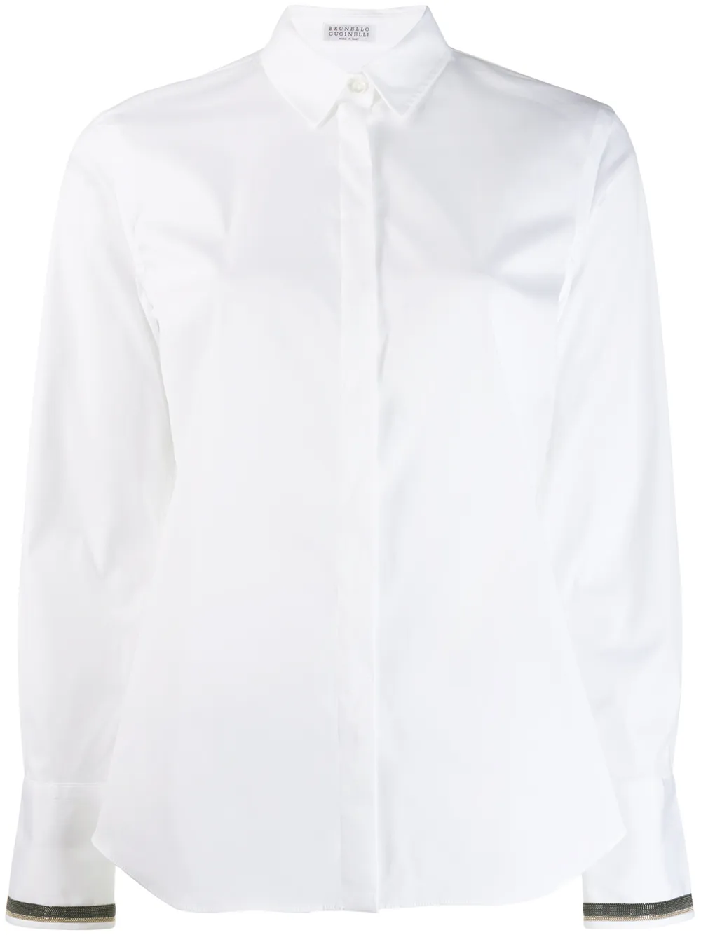 

Brunello Cucinelli camisa con puños con mostacillas - Blanco
