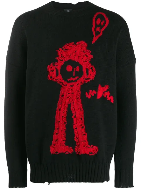 Marcelo Burlon County Of Milan Men S Crew Neck Neckline Jumper Sweater Pullover Sketch In Black Modesens