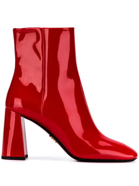 PRADA PATENT LEATHER ZIPPED BOOTIES