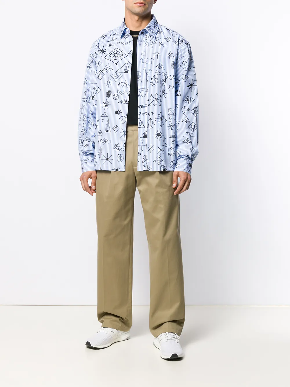 PACCBET Broek met wijde pijpen - Bruin