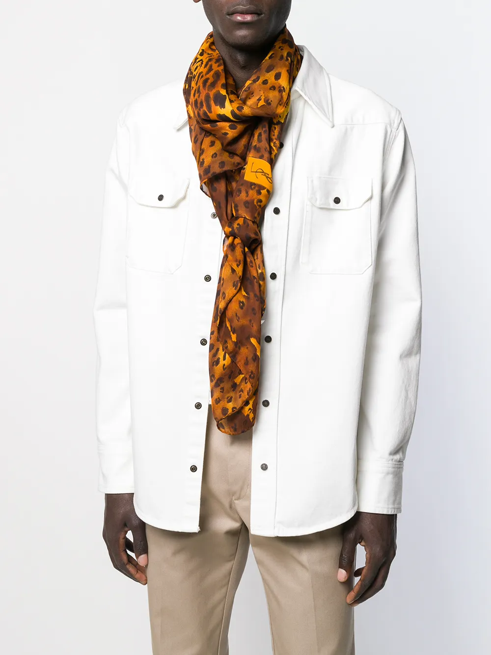 Image 2 of Yves Saint Laurent Pre-Owned animal print scarf