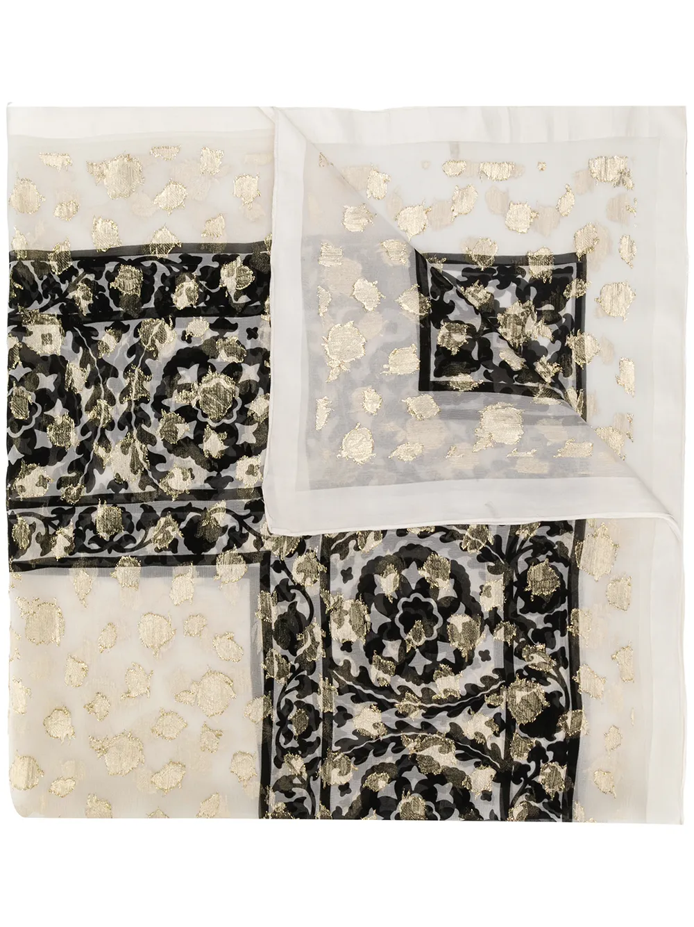 Saint Laurent Pre-Owned écharpe à fleurs - Blanc Top Merken Winkel